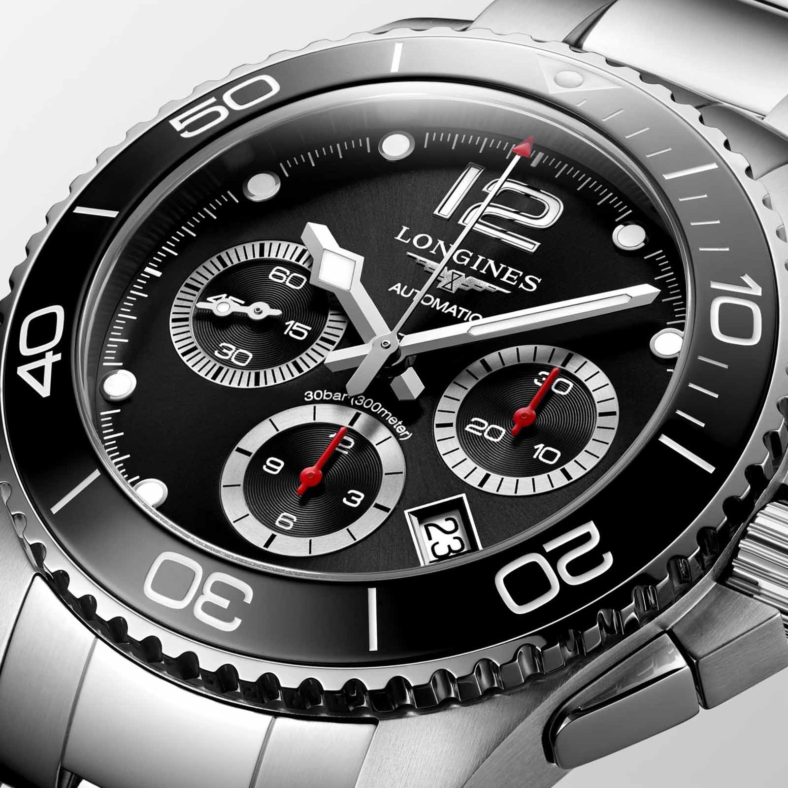 Оригинальные часы Longines Longines HydroConquest L3.883.4.56.6 механические калибр механизма l688 (на основе eta a08.l01) общий вид